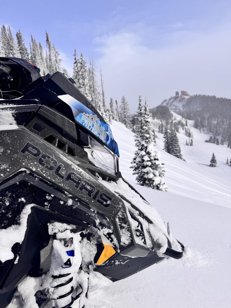 All-around Polaris Khaos snowmobile rental in Steamboat