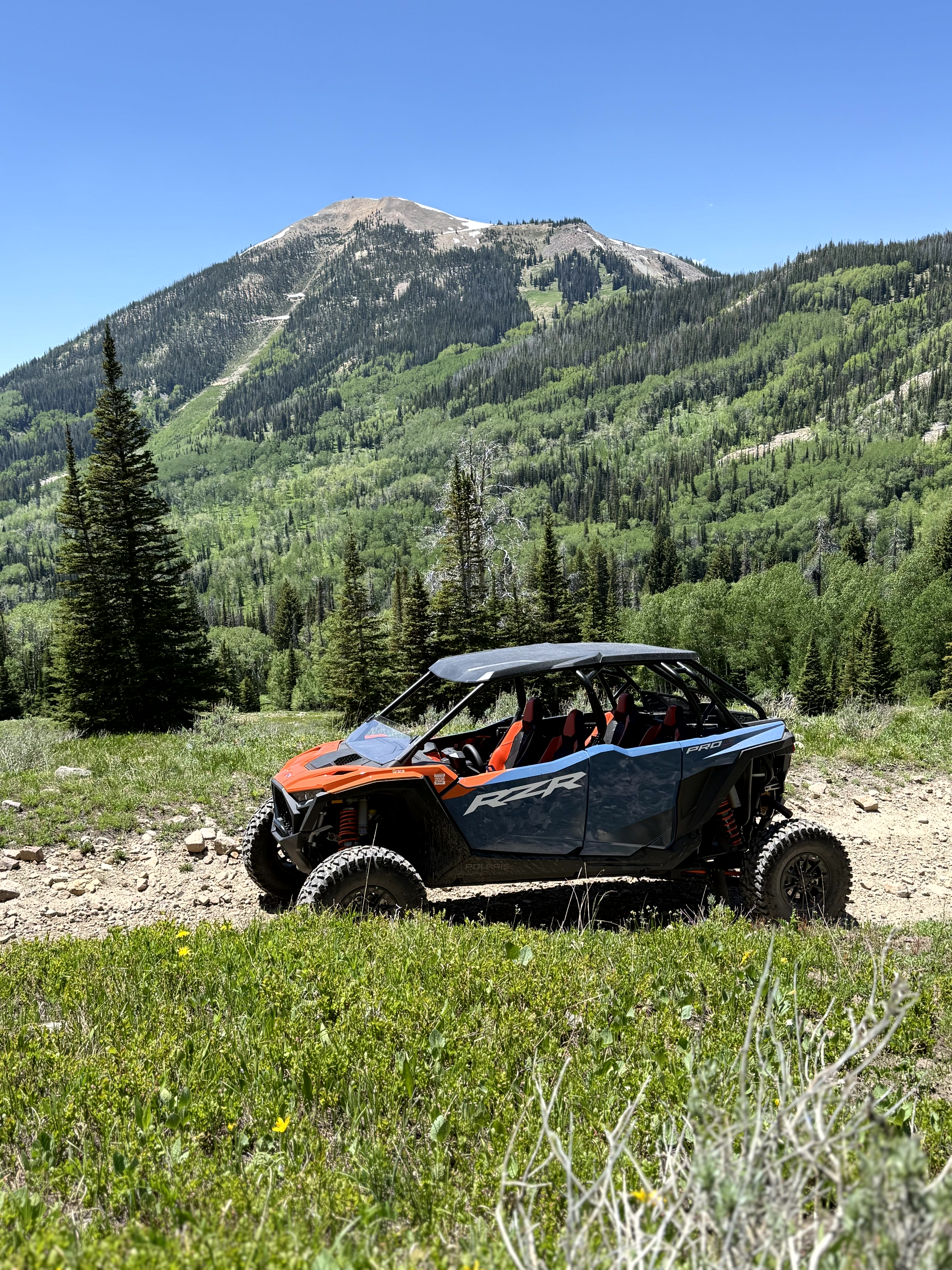 Polaris side-by-side riding scenic Colorado terrain